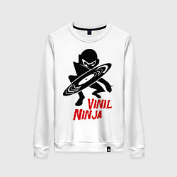 Свитшот хлопковый женский Vinil Ninja, цвет: белый