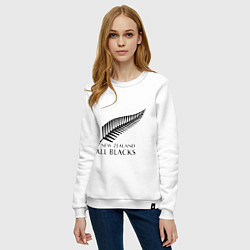 Свитшот хлопковый женский New Zeland: All blacks, цвет: белый — фото 2