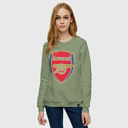 Свитшот хлопковый женский Arsenal FC, цвет: авокадо — фото 2