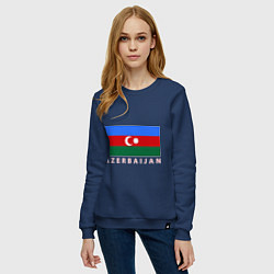 Свитшот хлопковый женский Азербайджан, цвет: тёмно-синий — фото 2