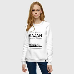Свитшот хлопковый женский Kazan: Republic of Tatarstan, цвет: белый — фото 2