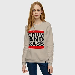 Свитшот хлопковый женский Drum and bass, цвет: миндальный — фото 2