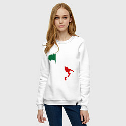 Свитшот хлопковый женский Италия (Italy), цвет: белый — фото 2