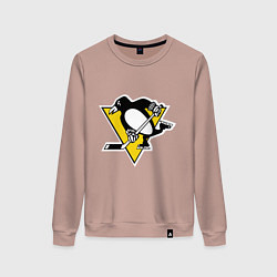 Свитшот хлопковый женский Pittsburgh Penguins, цвет: пыльно-розовый