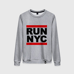 Свитшот хлопковый женский Run NYC, цвет: меланж
