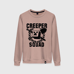 Свитшот хлопковый женский Creeper Squad, цвет: пыльно-розовый