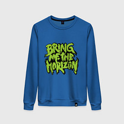 Свитшот хлопковый женский Bring me the horizon, цвет: синий