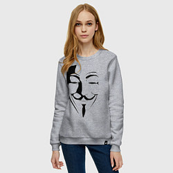 Свитшот хлопковый женский Vendetta Mask, цвет: меланж — фото 2