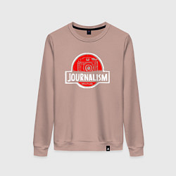 Свитшот хлопковый женский Journalism, цвет: пыльно-розовый