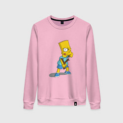 Свитшот хлопковый женский Bad Bart, цвет: светло-розовый