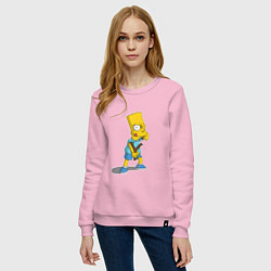 Свитшот хлопковый женский Bad Bart, цвет: светло-розовый — фото 2