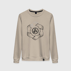 Свитшот хлопковый женский Linkin Park: Brotherhood, цвет: миндальный