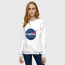 Свитшот хлопковый женский Tardis NASA, цвет: белый — фото 2