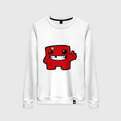 Свитшот хлопковый женский Super Meat Boy, цвет: белый