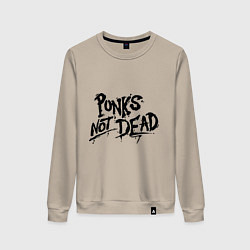 Свитшот хлопковый женский Punks not dead, цвет: миндальный