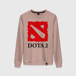 Свитшот хлопковый женский Dota 2: Logo, цвет: пыльно-розовый
