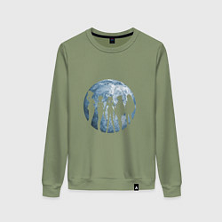 Свитшот хлопковый женский Войны в матросках, цвет: авокадо