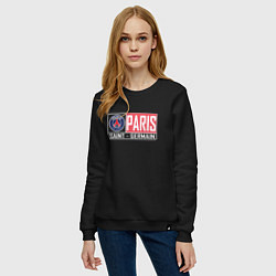 Свитшот хлопковый женский Paris Saint-Germain - New collections, цвет: черный — фото 2