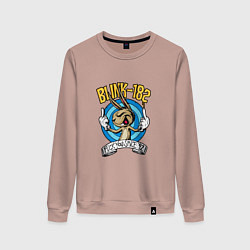 Свитшот хлопковый женский Blink-182: Fuck you, цвет: пыльно-розовый