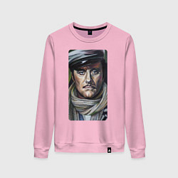 Свитшот хлопковый женский Остап Бендер: портрет, цвет: светло-розовый