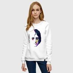 Свитшот хлопковый женский John Lennon: Techno, цвет: белый — фото 2