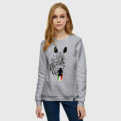 Свитшот хлопковый женский Juventus Zebra, цвет: меланж — фото 2