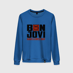 Свитшот хлопковый женский Bon Jovi: Nice day, цвет: синий