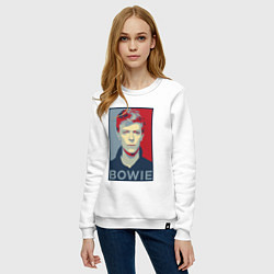 Свитшот хлопковый женский Bowie Poster, цвет: белый — фото 2