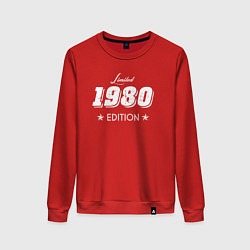 Свитшот хлопковый женский Limited Edition 1980, цвет: красный