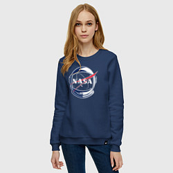 Свитшот хлопковый женский NASA, цвет: тёмно-синий — фото 2