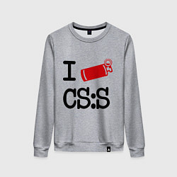 Свитшот хлопковый женский I love CS:S, цвет: меланж