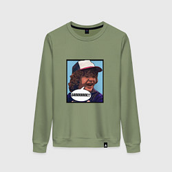 Свитшот хлопковый женский Очень странные дела, цвет: авокадо