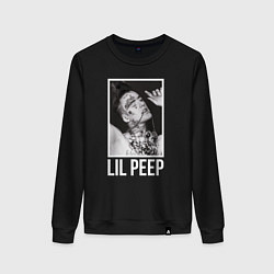 Свитшот хлопковый женский Lil Peep: White Style, цвет: черный