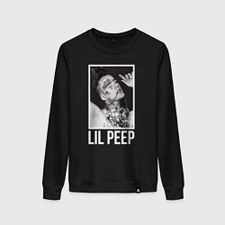 Свитшот хлопковый женский Lil Peep: White Style, цвет: черный