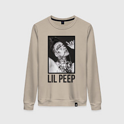 Свитшот хлопковый женский Lil Peep: Black Style, цвет: миндальный
