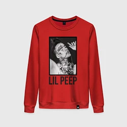 Свитшот хлопковый женский Lil Peep: Black Style, цвет: красный