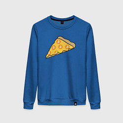 Свитшот хлопковый женский Bitcoin Pizza, цвет: синий