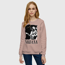 Свитшот хлопковый женский Black Nirvana, цвет: пыльно-розовый — фото 2