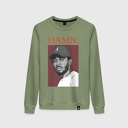Свитшот хлопковый женский Kendrick Lamar: DAMN, цвет: авокадо