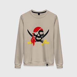 Свитшот хлопковый женский Пиратская футболка, цвет: миндальный