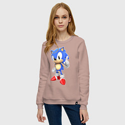 Свитшот хлопковый женский Classic Sonic, цвет: пыльно-розовый — фото 2