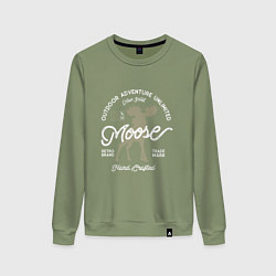 Свитшот хлопковый женский Mosse: Trade Mark, цвет: авокадо