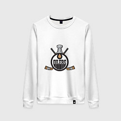 Свитшот хлопковый женский Edmonton Oilers Hockey, цвет: белый