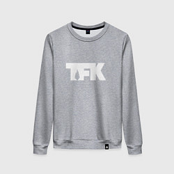 Свитшот хлопковый женский TFK: White Logo, цвет: меланж