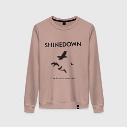 Свитшот хлопковый женский Shinedown: Sound of Madness цвета пыльно-розовый — фото 1