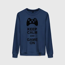Свитшот хлопковый женский Keep Calm & Game On, цвет: тёмно-синий