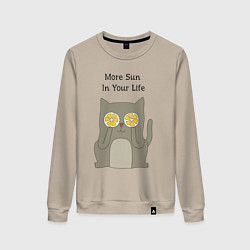 Свитшот хлопковый женский More Sun In Your Life, цвет: миндальный