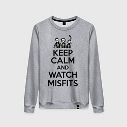 Свитшот хлопковый женский Keep Calm & Watch misfits, цвет: меланж