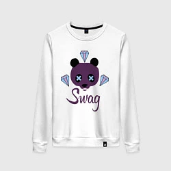 Свитшот хлопковый женский SWAG Panda, цвет: белый