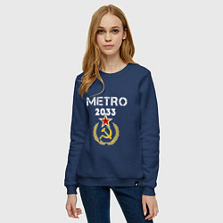 Свитшот хлопковый женский Metro 2033, цвет: тёмно-синий — фото 2